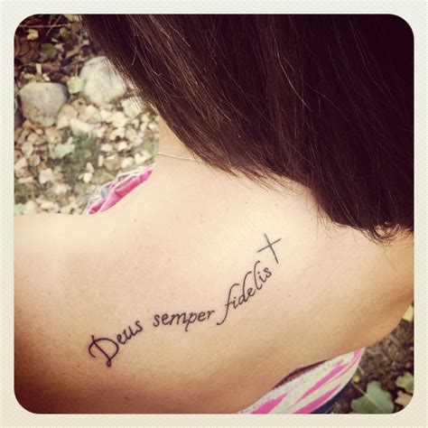 My new tattoo! It means "God is always faithful" in Latin. | Tattoo