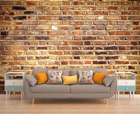 Brick Wall Mural, Brick Wallpaper, Brick Mural, Brick Wall Decal, Brick ...