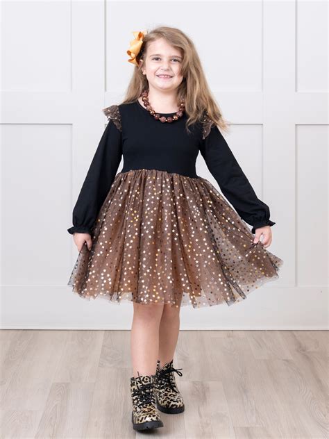 Black & Amber Sparkle Tulle Dress – Marie Nicole Clothing