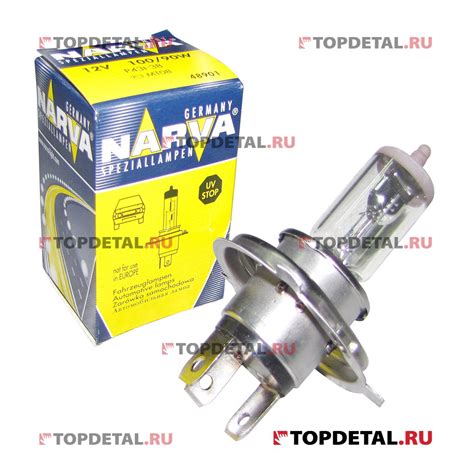 Лампа галогенная H4 12В 100/90 Вт P43t тип Narva 489013000 купить в ...
