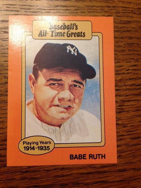 Babe Ruth Baseball's All Time Greats As Pictured 002 | Etsy
