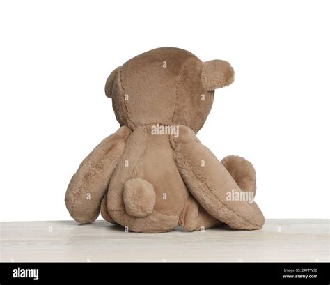 Cute teddy bear isolated on white, back view Stock Photo - Alamy