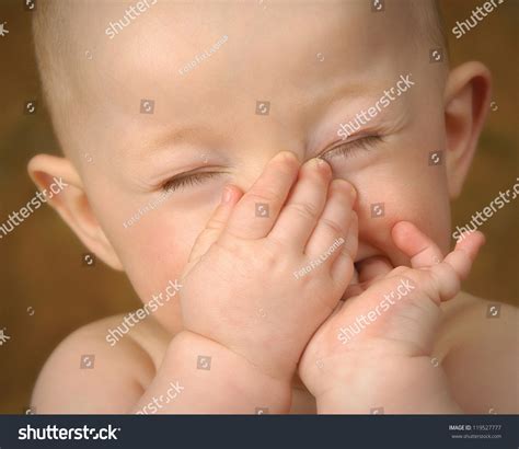 That Smells Baby Holding Nose Close Up Stock Photo 119527777 : Shutterstock