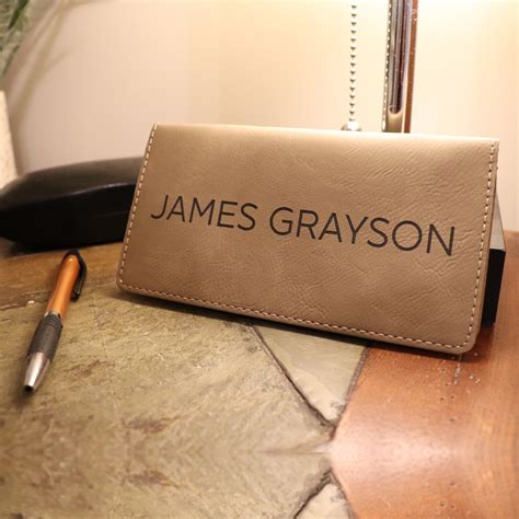 Personalized Checkbook Covers Leather Check Wallet Engraved - Etsy