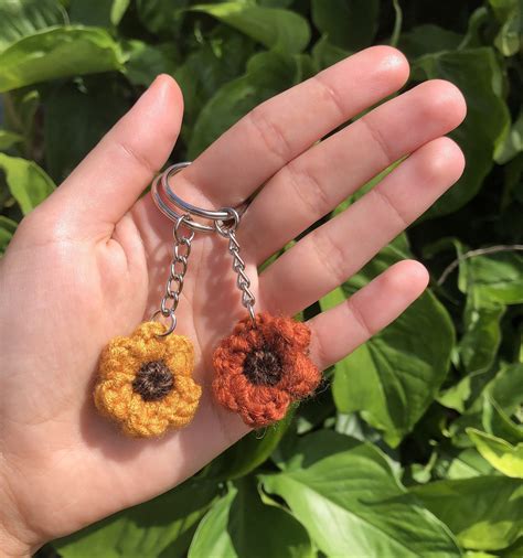 ~These cute little crochet flower keychains are the perfect addition to ...