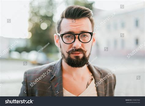 Young Guy Beard Mustache Glasses Suit Stock Photo 293807060 | Shutterstock