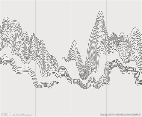 抽象手绘线条山水图设计图__绘画书法_文化艺术_设计图库_昵图网nipic.com