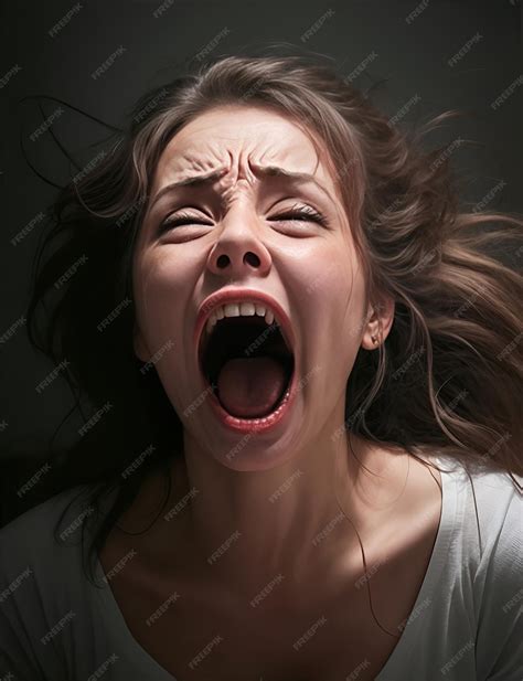 Premium Photo | Angry woman in agony screaming closeup Mental health