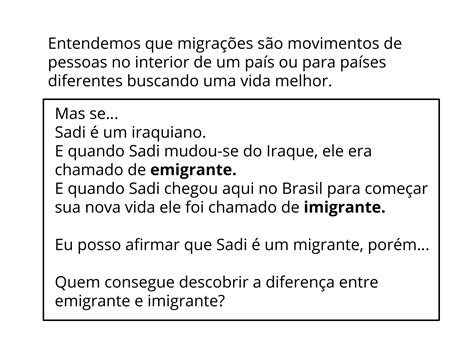 Atividade Sobre Migração Imigração E Emigração 4 Ano