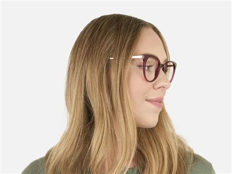 DELPH 1 - Magenta (Red/Purple) Round Cat-Eye Glasses | Specscart.®