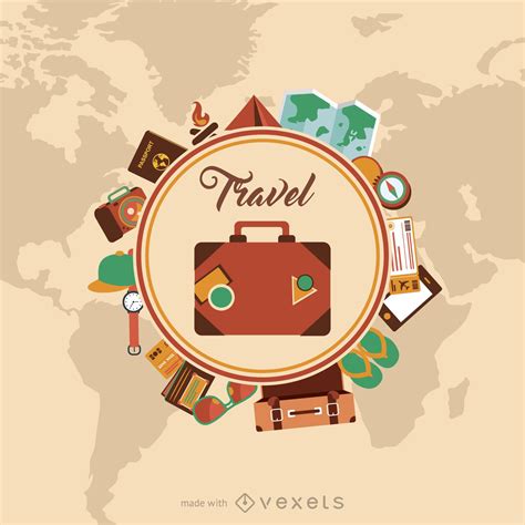 Descarga Vector De Creador De Folletos De Viajes Circulares