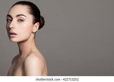 beauty portrait female face natural skin stock photo