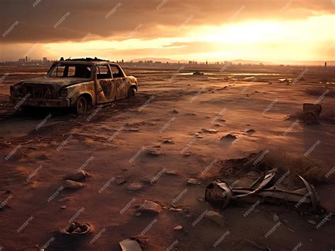 Premium AI Image | Deserted wasteland Consequences of a devastating ...