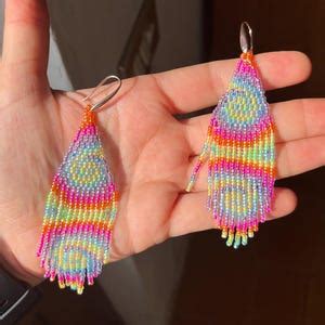 Brick Stitch Pattern for Seed Bead Earrings Digital PDF Pattern Beading ...