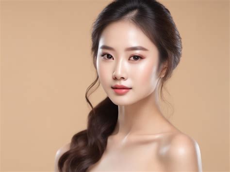 Premium AI Image | Young Asian beauty woman with korean makeup style ...