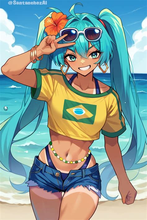 brazilian miku  santanchezai  pixiv personagens de anime icones