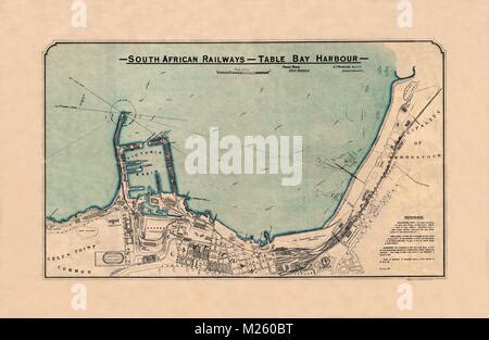 Historical map of Cape Town, South Africa circa 1947 Stock Photo - Alamy