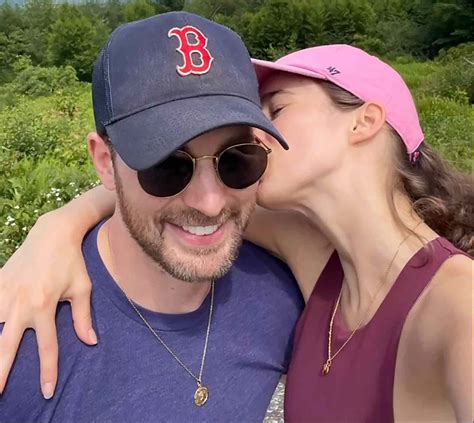 chris evans rare   wife alba baptista