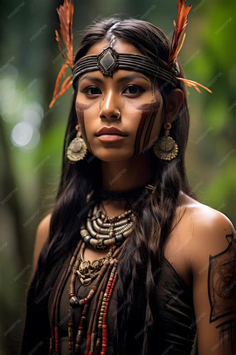 Premium Photo | Portrait of an Amazonian Indian woman in the jungle