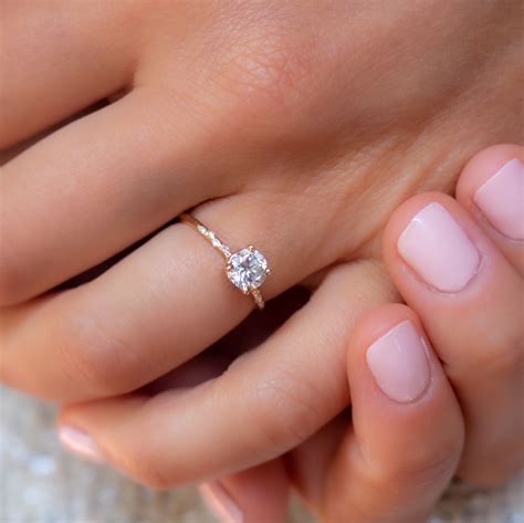 Divine Engagement Ring Small Diamond Trilliant Rings