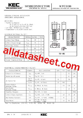 KTC3198 Datasheet(PDF) - KEC(Korea Electronics)