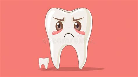 Sad tooth cartoon stock illustration. Illustration of happy - 335891694