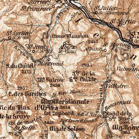 Map of the Savoie Mountains, 1913 by Waldin | Avenza Maps