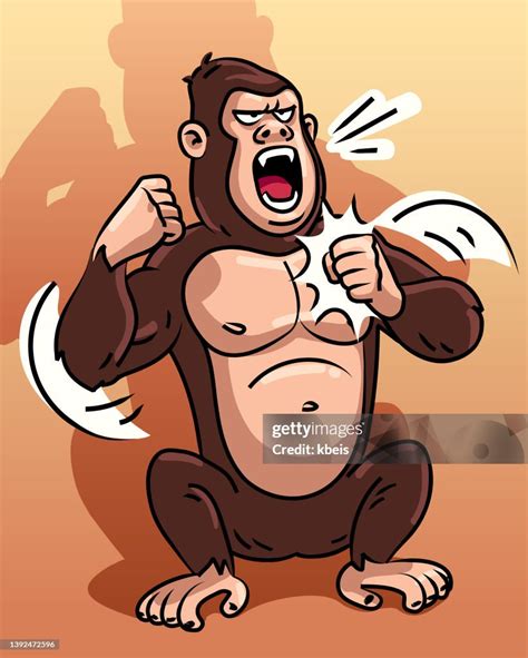 angry gorilla beating  chest high res vector graphic getty images