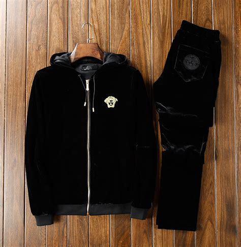 Купить Спортивный костюм 香港代购versace/范思哲套装男 男装秋冬金丝绒 男士休闲运动套装 16 Blocks ...