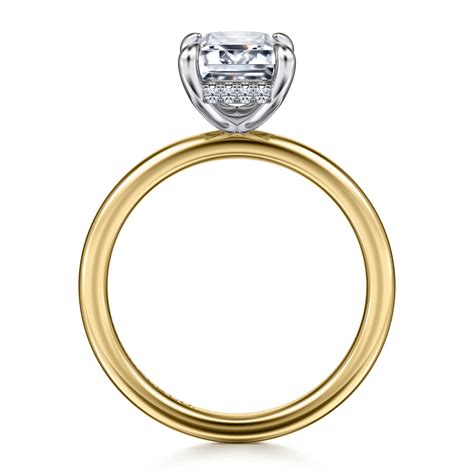 emerald cut hidden halo engagement ring gold 3