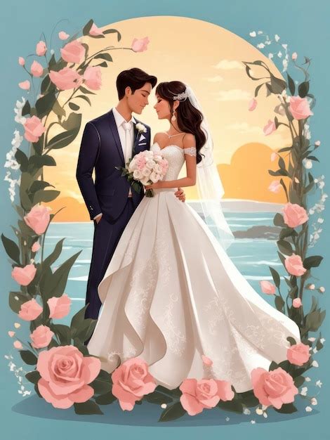 Premium AI Image | bride groom cartoon