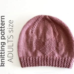 Heart Hat Knitting Pattern for ADULTS You Are Loved ADULT Hat English ...