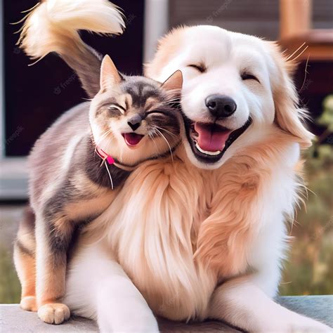 Happy Dog And Cat