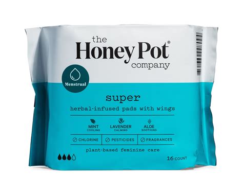 Super Herbal Menstrual Pads with Wings, 16 Count HSA/FSA Eligible