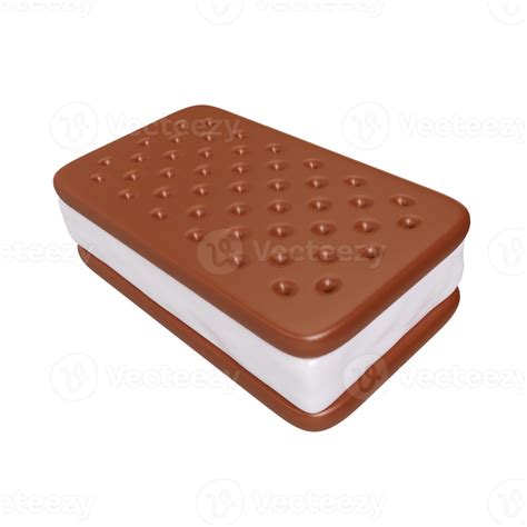 Ice Cream Sandwich 3D Illustration Icon 9636823 PNG