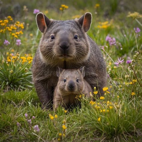 precious pair  northern hairy nosed wombat mother   joey