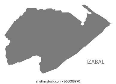 Izabal Guatemala Map Grey Illustration Silhouette Stock Vector (Royalty ...