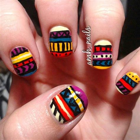 Tribal nail art | Tribal nails, Nail art, Nails