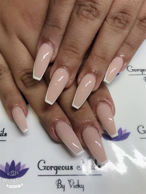 Nude opi acrylic powder colors with outlined | Acrylic nails coffin