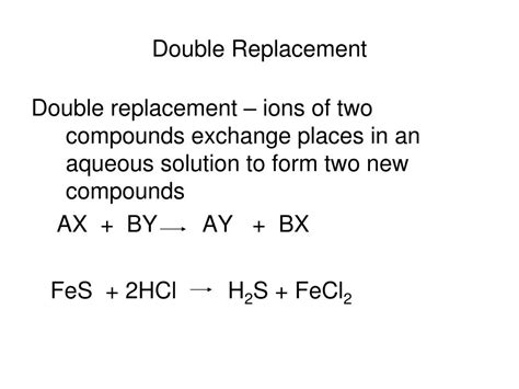 single  double replacement reactions powerpoint