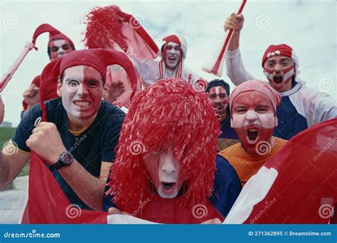 Happy Peruvian Stadium Soccer,futbol, Fans Commemorating Victory, with ...