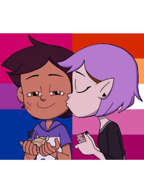 lumity kiss with bisexual and lesbian pride flags, the owl h | Inspire