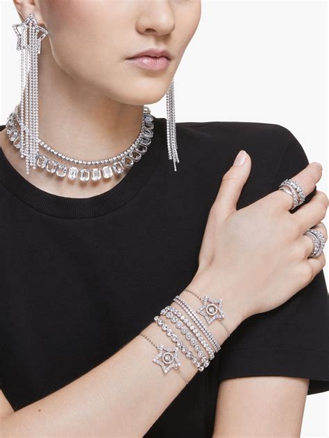 Swarovski Emily Crystal Tennis Bracelet, Silver