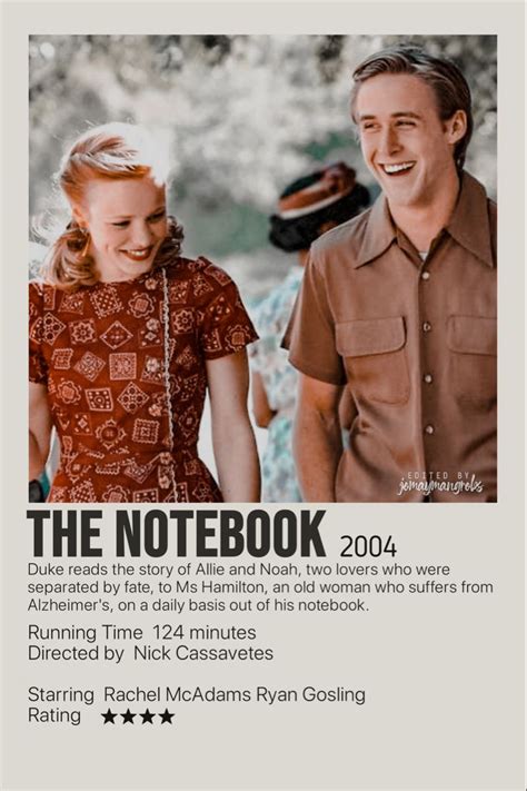 The Notebook Minimalist Poster | Ryan gosling movies, Romcom movies ...