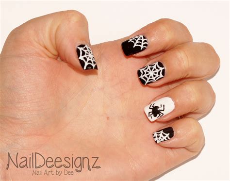 nail art spider web design 5