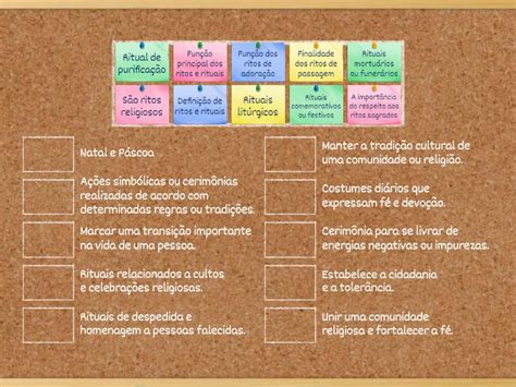 Ritos e rituais religiosos - Match up