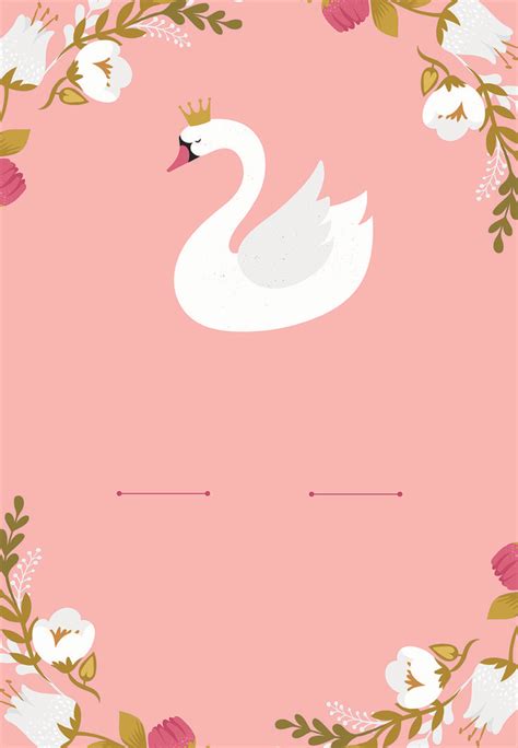 Princess Swan - Birthday Invitation Template (free) | Greetings Island ...