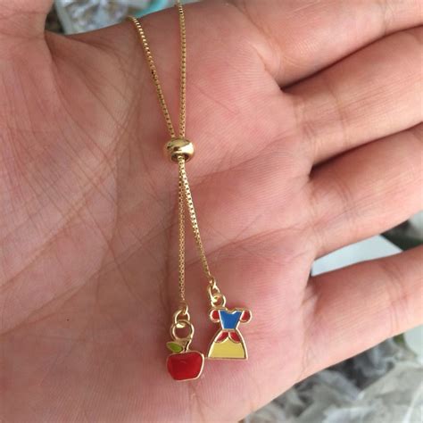 Colar Branca De Neve - COLAR INFANTIL BRANCA DE NEVE SEMIJOIA | Elo7 Produtos Especiais