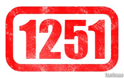1251 Text Effect and Logo Design Number