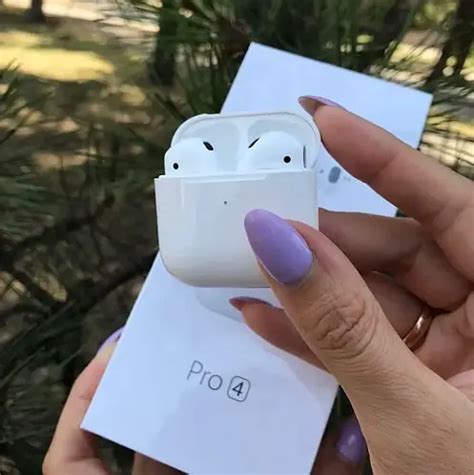 Наушники airpods pro 4, bluetooth наушники air pro 4 tws, белые ...
